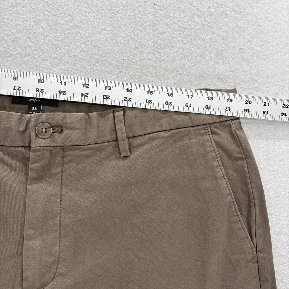 Banana Republic Lived-In Shorts Mens 38 Brown Chino Flat Front Stretch 9